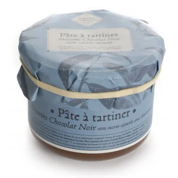 Pâte à tartiner artisanale chocolat noir noisettes sans sucre