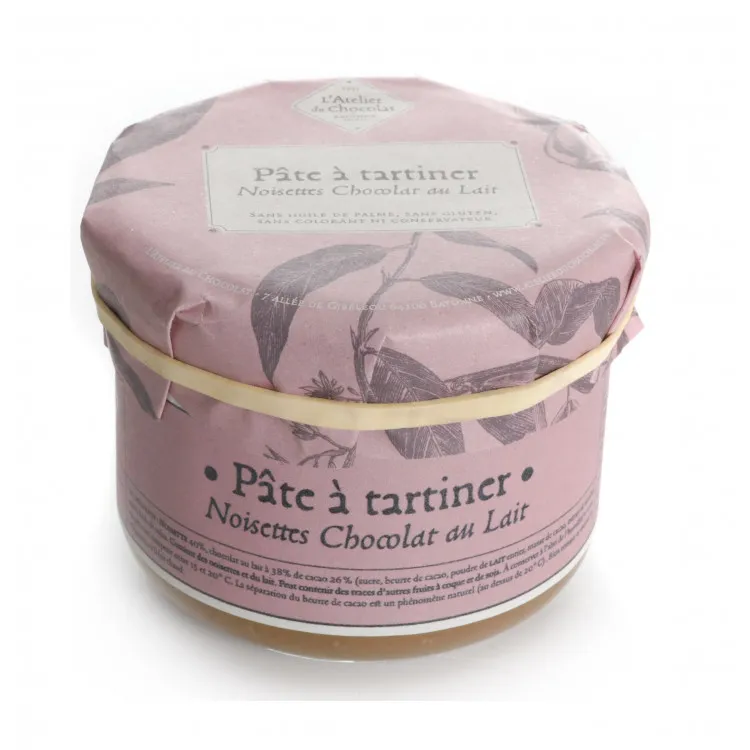 Pâte à tartiner artisanale chocolat au lait noisettes dégustation