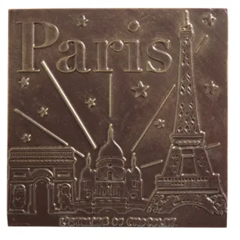Carré chocolat noir Monuments de Paris livraison express cadeau chocolat artisanal