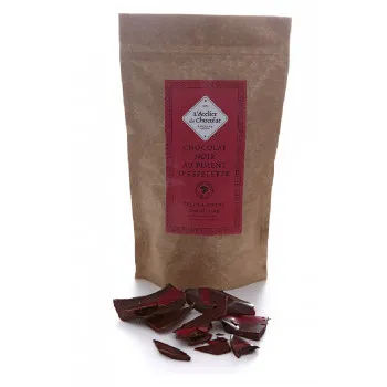 Éclats de chocolat noir 72 % au piment d’Espelette gamme à pâtisser