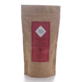 Éclats de chocolat noir 72 % au piment d’Espelette gamme à pâtisser recette chocolat
