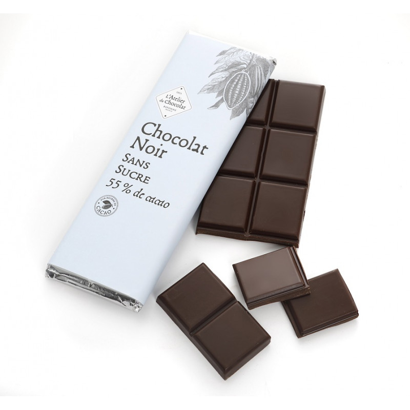 Tablette Chocolat noir, gamme Sans Sucres / Sans Sucres Ajoutés