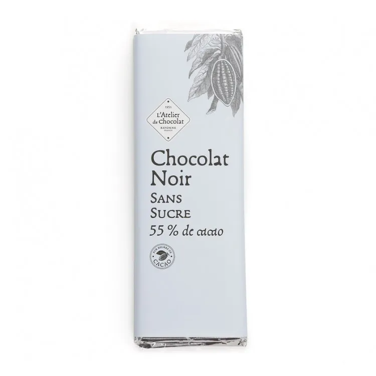 Tablette chocolat noir sans sucre