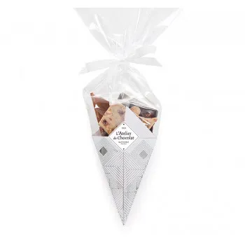 Mini bouquet de chocolat blanc argent