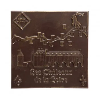 Carré de chocolat noir Châteaux de la Loire livraison coffret cadeau souvenir chocolat