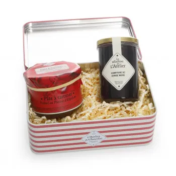 Boîte métal garnie Tradition Basque Piment Cerise Chocolat