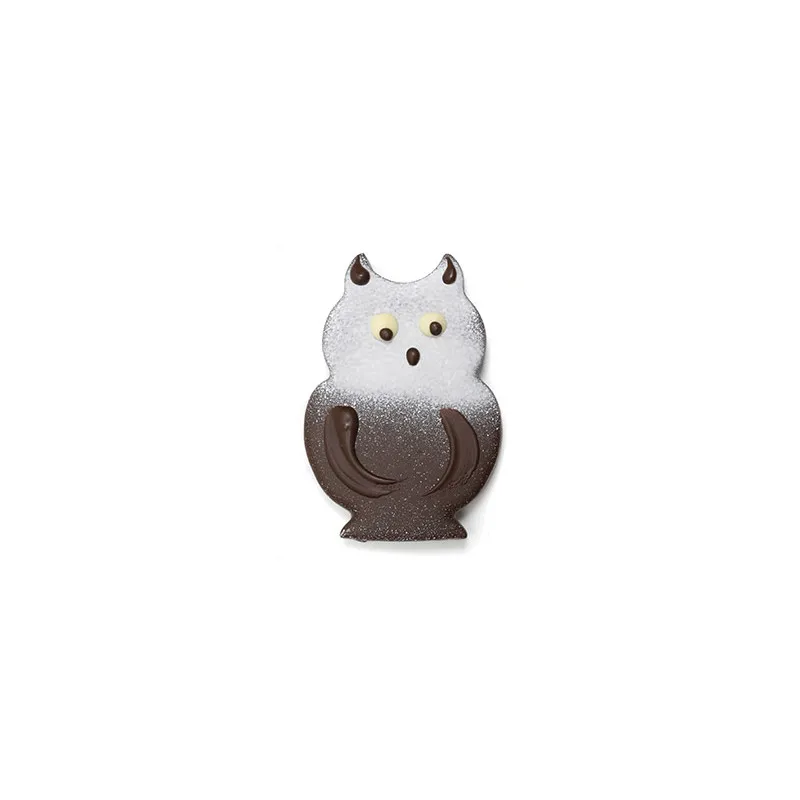 Hibou praliné pétillant chocolat noir chocolats de Pâques présentation