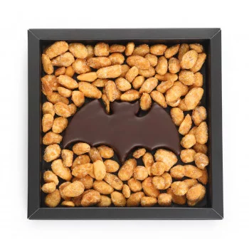 Coffret chauve-souris Halloween chocolat noir guimauve vanille chocolat noir amandes caramélisées