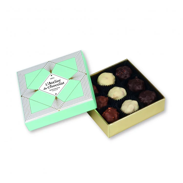 Coffret 9 mini rochers pralinés chocolat