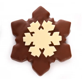 Flocons de neige chocolat noir ou lait chocolats noël