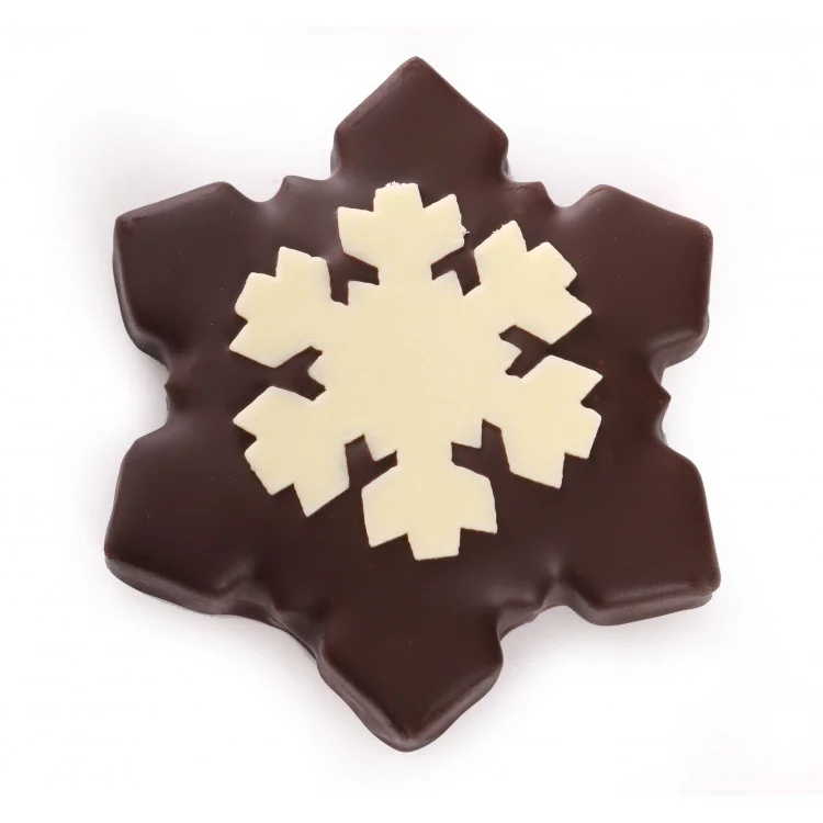 Flocons de neige chocolat noir ou lait chocolats noël
