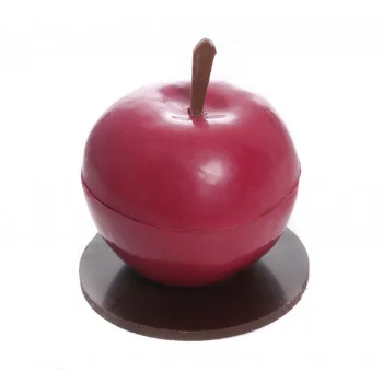 Pomme d'Amour en Chocolat Noir garni de Feuillants d'Or