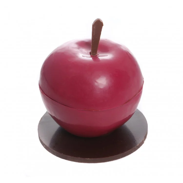 Pomme d'Amour en Chocolat Noir garni de Feuillants d'Or