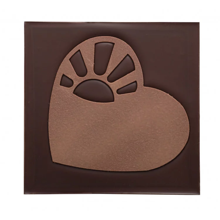 Carré de chocolat cœur passion chocolats Bonne Fête Maman livraison 24h cadeau chocolat artisanal