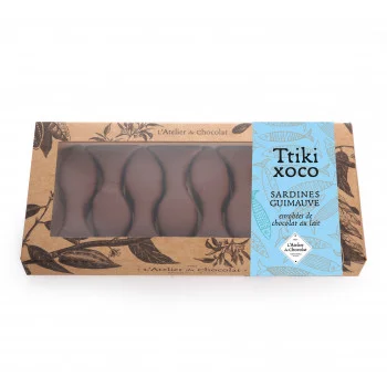 Boîte poissons guimauve vanille chocolat au lait