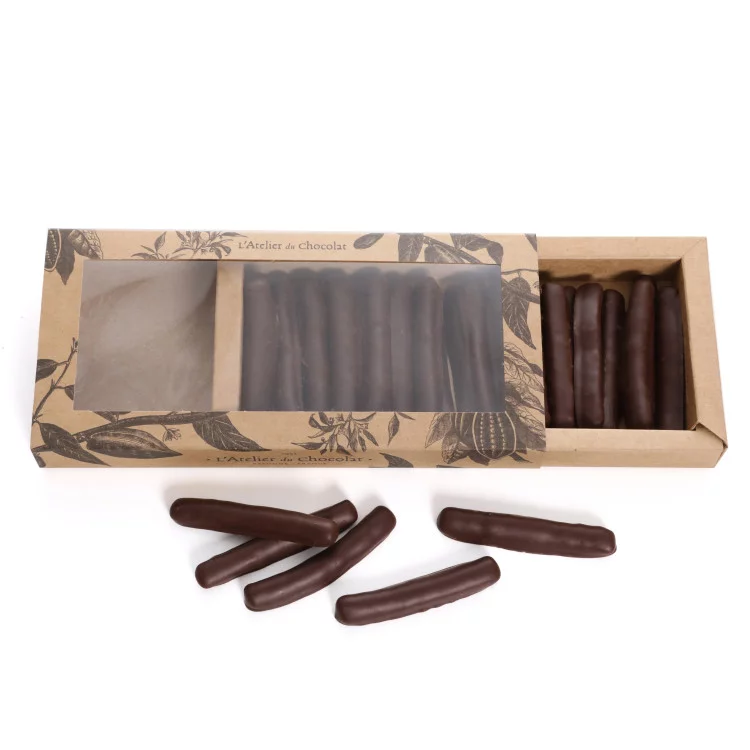 Boîte orangettes chocolat noir