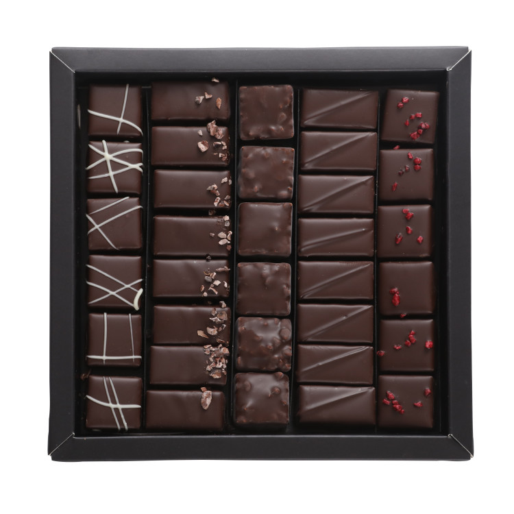 Boîte de chocolats Ilbarritz Noir Lait et son carré Joyeux Noël