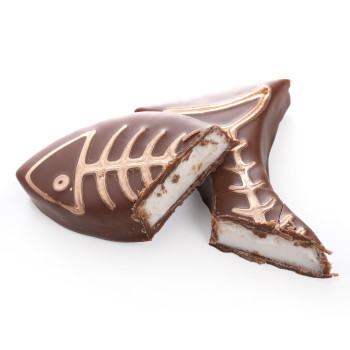 Poisson guimauve vanille lait ou noir framboise chocolats de pâques