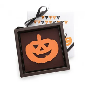 Carré Halloween chocolat noir praliné orange