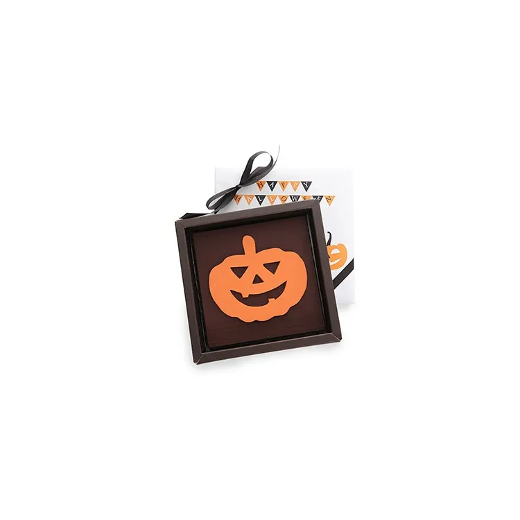 Carré Halloween chocolat noir praliné orange