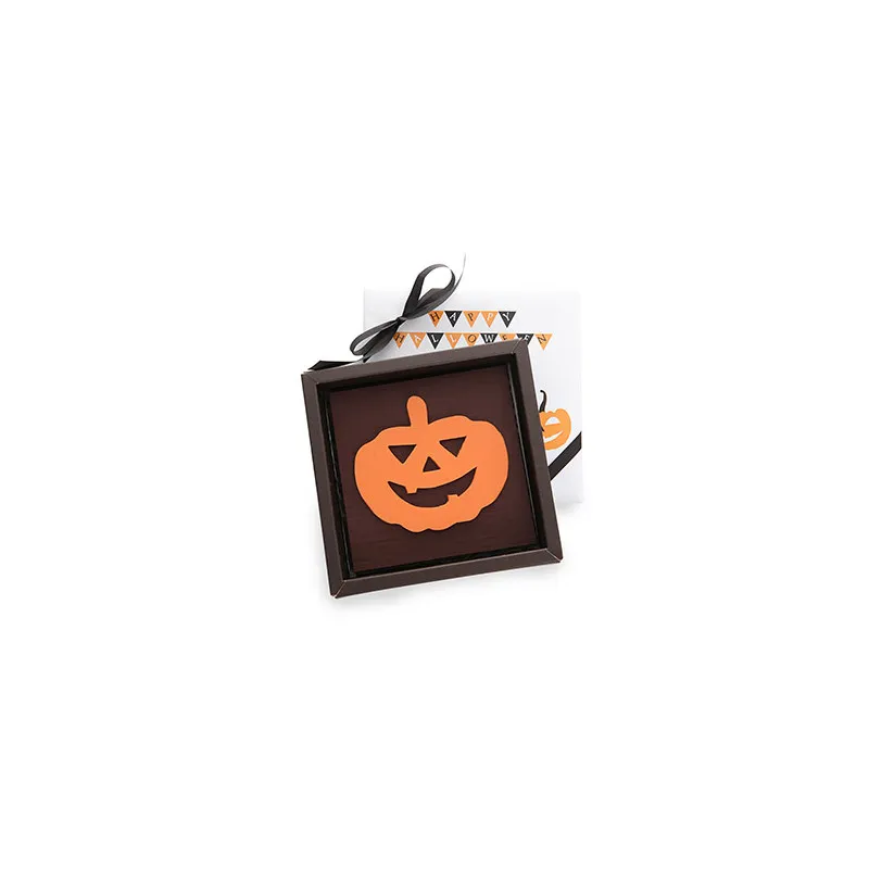 Carré Halloween chocolat noir praliné orange