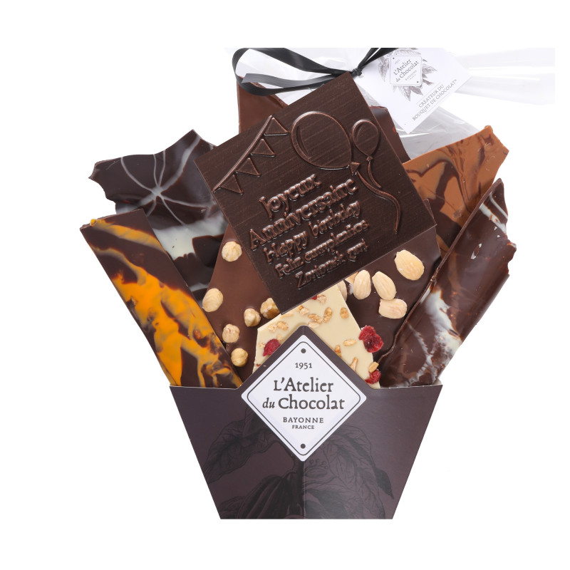 Bouquet de Chocolat “Joyeux anniversaire” et sa réglette galets