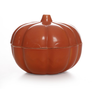 Citrouille Chocolat Blanc Halloween garnie de Feuillants d'Or