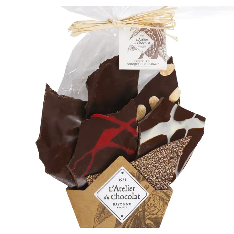 Bouquet de Chocolat 100% noir livraison chocolat premium chocolat noir exception atelier du chocolat