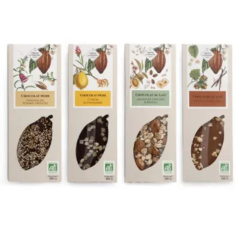 Assortiment de tablettes de chocolat bio + tote bag