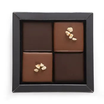 Coffret 4 bouchées chocolat noisettes cognac Fine Champagne