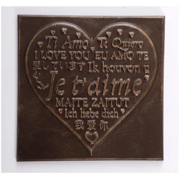 Carré cœur chocolat noir ou lait  Je t'aime