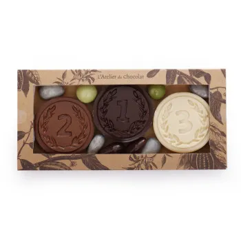 Coffret cadeau médailles en chocolat livraison cadeau chocolat artisanal en 24h