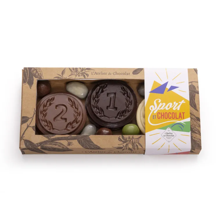 Coffret cadeau médailles en chocolat livraison cadeau chocolat artisanal en 24h