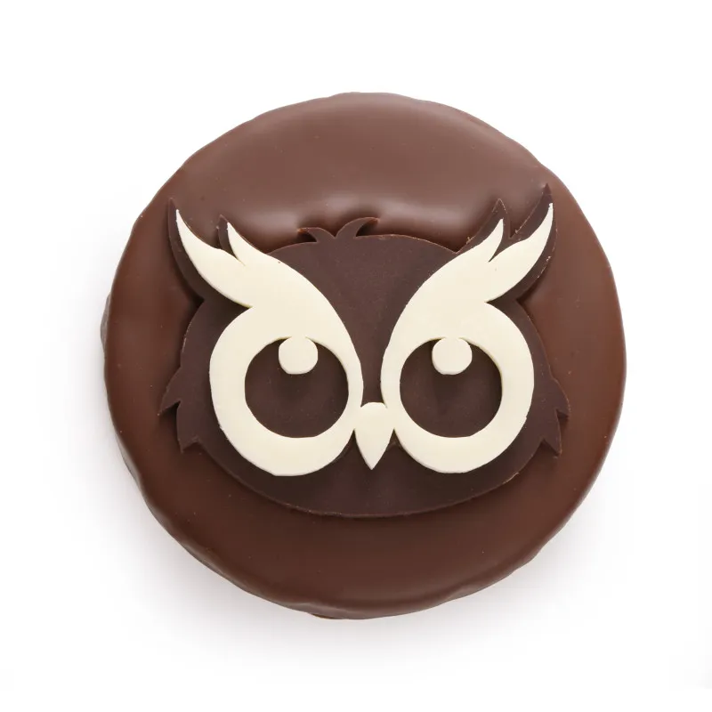 Hibou praliné feuilleté chocolat lait noël