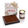 Cylindre truffes chocolat extra noir livraison chocolats de Noël cadeau gourmand et artisanal de fin d'année