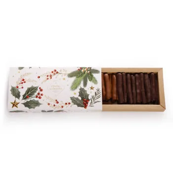 Duo orangettes citronnettes de Noël chocolats Joyeuses Fêtes livraison cadeau chocolat de fin d'année en 24h