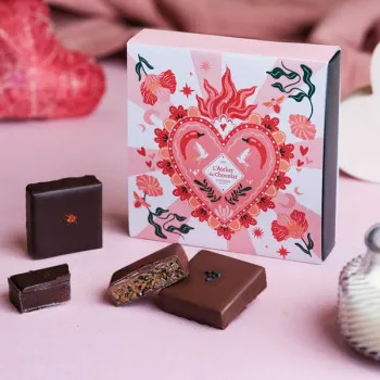 Coffret dégustation chocolat et pâtes de fruits collection inédite Saint-Valentin