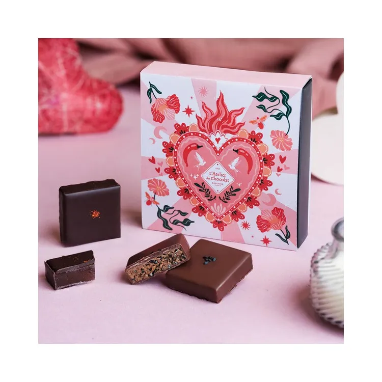 Coffret dégustation chocolat et pâtes de fruits collection inédite Saint-Valentin