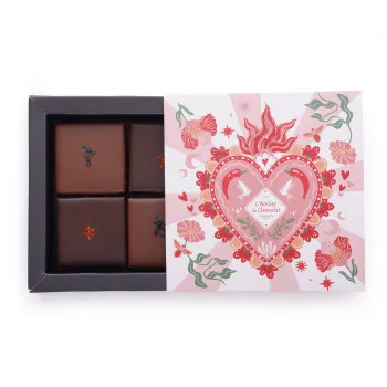 Coffret chocolat et pâtes de fruits collection inédite Saint-Valentin