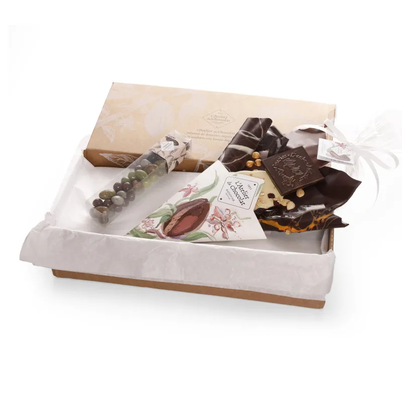 Bouquet de chocolat Merci et sa réglette de galets des gaves