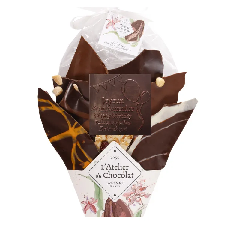 Bouquet de chocolat Joyeux anniversaire livraison express cadeau chocolat anniversaire atelier du chocolat