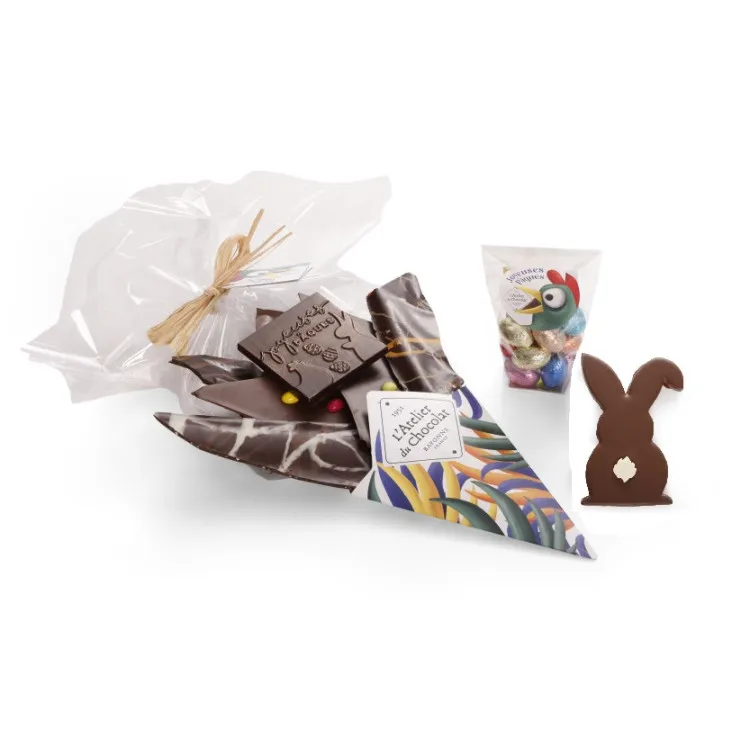 Composition chocolats Joyeuses Pâques et son lapin de Pâques