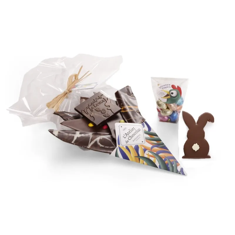 Composition chocolats Joyeuses Pâques et son lapin de Pâques