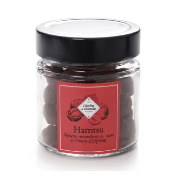 Noisettes caramélisées harritsu cacao piment d'Espelette