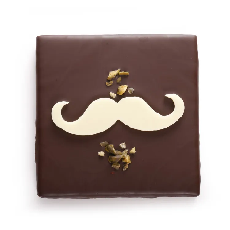 Mini carré moustache praliné pistache kadaïf chocolat au lait