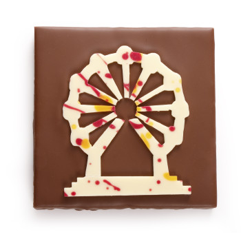 Mini carré Grande Roue praliné au chocolat au lait livraison chocolats de Noël cadeau gourmand de fin d'année