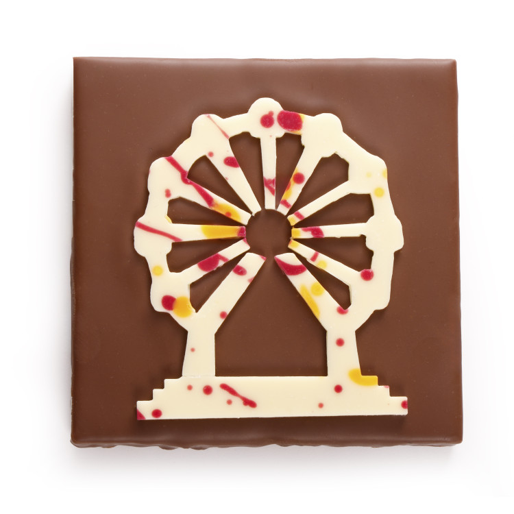 Mini carré Grande Roue praliné au chocolat au lait livraison chocolats de Noël cadeau gourmand de fin d'année