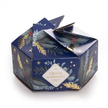 Boîte de truffes Huallaga au chocolat noir chocolats de noël emballage