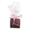 Bouchée pâte de fruits fraise chocolat noir octobre rose