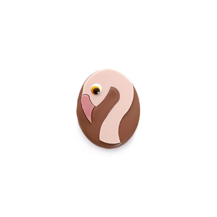 Boîte garnie Flamant rose Œuf de Pâques au chocolat au lait